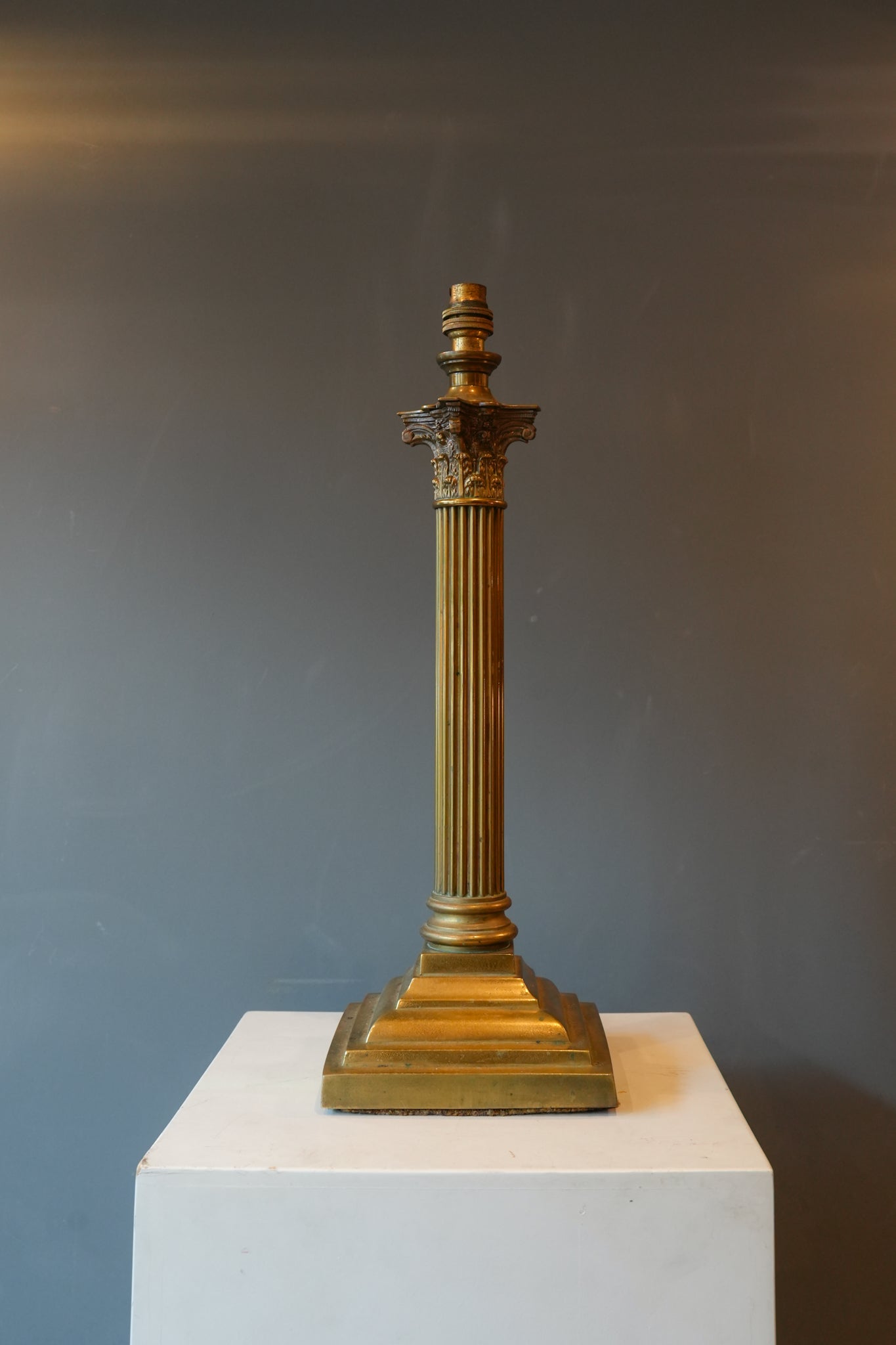 Brass Corinthian column lamp