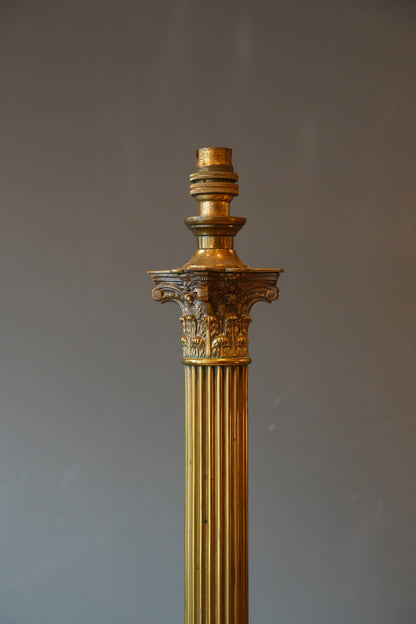 Brass Corinthian column lamp