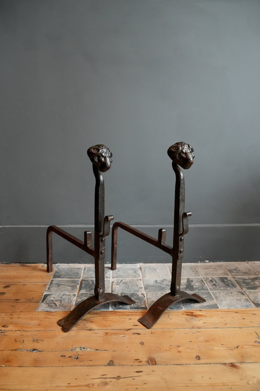 Rams Head Andirons