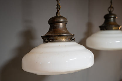 Pair of Opaline Church Lights