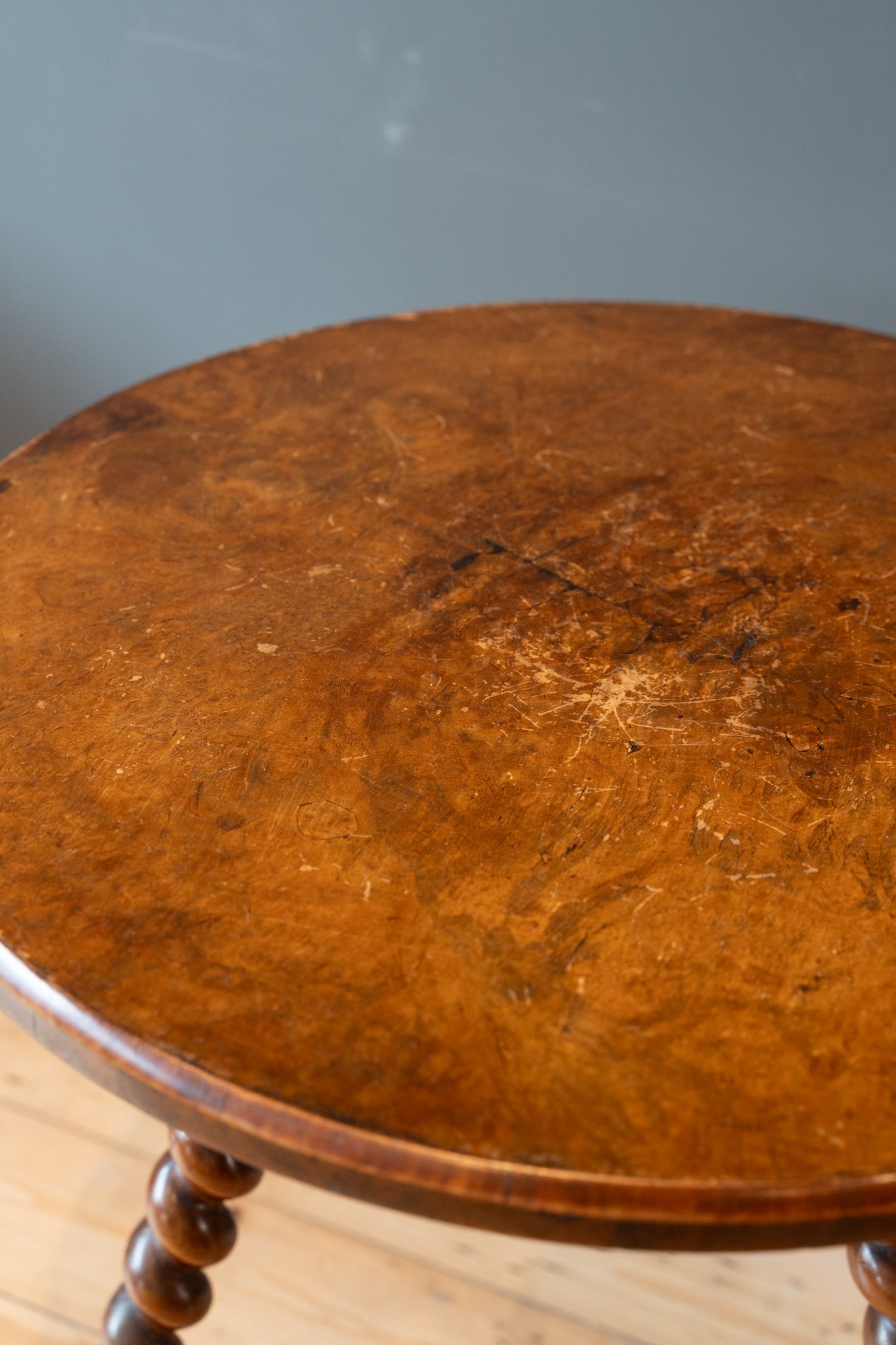 Bobbin turned walnut Cricket table