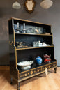 Regency Ebonised Gilt Painted Pine Waterfall Bookcase