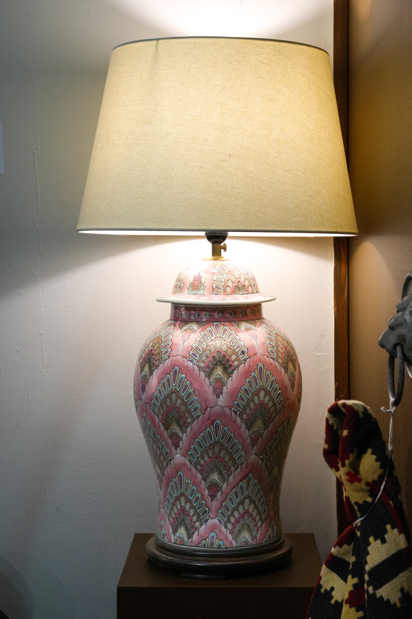 Pair of hand painted vase lamps