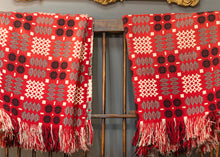 A pair of double sided traditional Welsh blankets