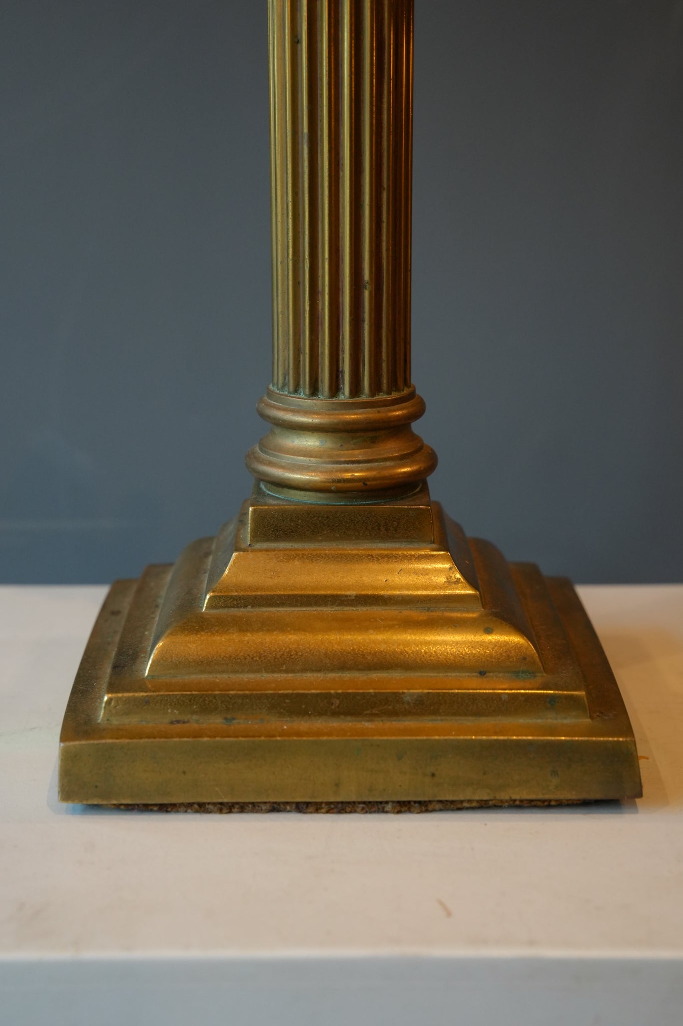 Brass Corinthian column lamp