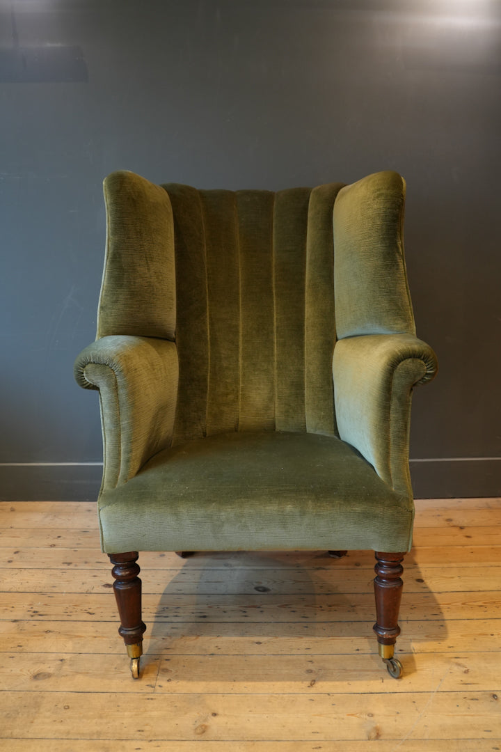 19th Century Upholstered Barrel back armchair