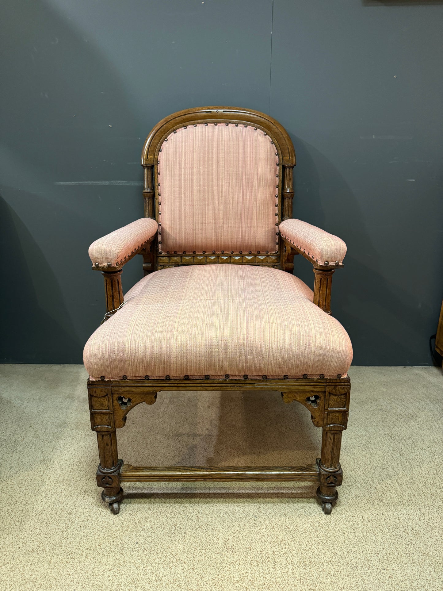 Victorian Gothic Armchair In The Manner Of Pugin